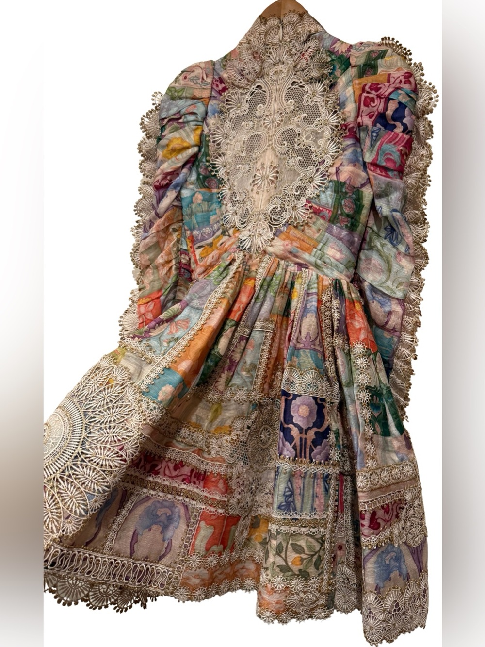 Zimmermann Cosmic Zodiac Doily Mini Dress 0 Floral Tile US 4 Linen Silk Runway - Picture 13 of 16